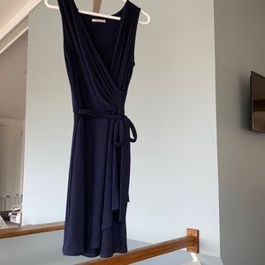 Hawthorne Navy Wrap Dress - stretch / no wrinkle